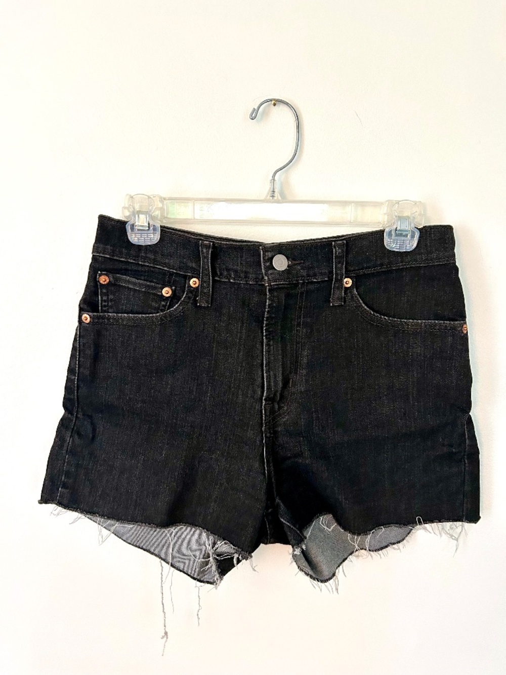 Levi's Black Denim Cutoff Jean Shorts